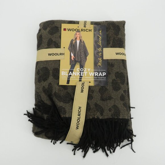 Woolrich Cozy Blanket Wrap In Lana Leopard Design NWT $60 - Picture 1 of 4